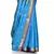 Blue woven art silk saree with blouse