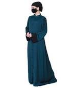 Front Open Abaya Like Dress With Stone Work On Bodice And Sleeves.