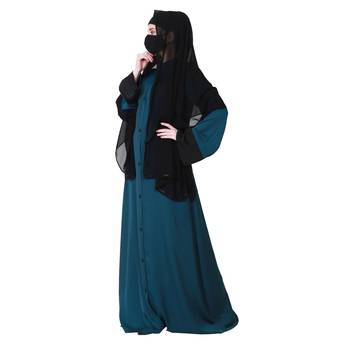 Front Open Abaya Like Dress With Stone Work On Bodice And Sleeves. 4
