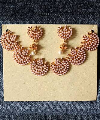 Gold Plated  colourful stoneTraditional Choker Necklace Set For Women 1