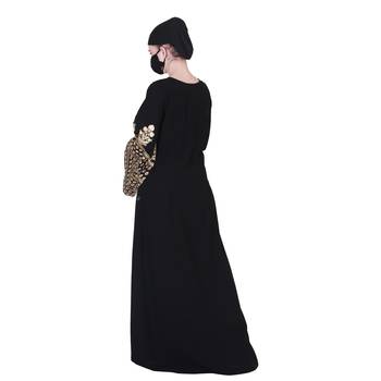 Modest Dress With Designer Embroidered Sleeves. 5