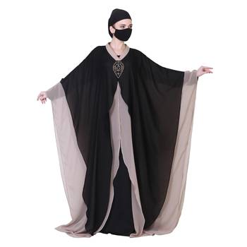 Three Pieces Set Of An Inner Abaya, A Dual Layered Shrug And A Matching Hijab 1