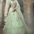 Sea-green zari and sequins embroidered net semi stitched lehenga