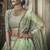 Sea-green zari and sequins embroidered net semi stitched lehenga
