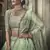 Sea-green zari and sequins embroidered net semi stitched lehenga