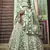 Sea Green Thread Embroidered Net Semi Stitched bridal lehenga