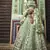 Sea Green Thread Embroidered Net Semi Stitched bridal lehenga