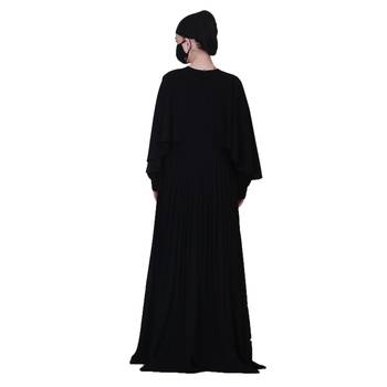 Elegant Dress With Metallic Belt And A Matching Hijab. 5