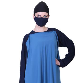 Three Pieces Set Of Inner Abaya, A Sleeveless Cape and Hijab 2
