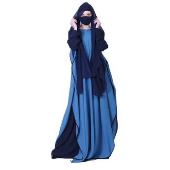 Three Pieces Set Of Inner Abaya, A Sleeveless Cape and Hijab 3