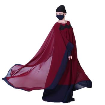 Latest Design Of Dual Color Dress With Lacework And A Matching Hijab 3