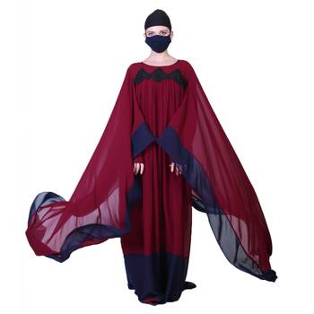 Latest Design Of Dual Color Dress With Lacework And A Matching Hijab 4