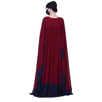Latest Design Of Dual Color Dress With Lacework And A Matching Hijab 5