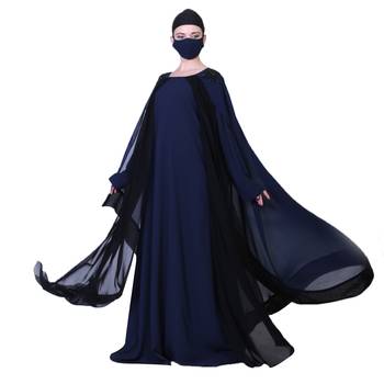 Latest Design Of Dual Color Dress With A Matching Hijab 1