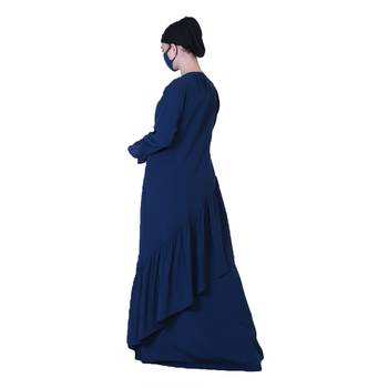 Pretty Dress With Frills, Bell Sleeves, Belt And A Stole Hijab 5