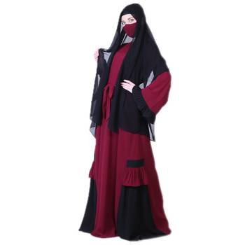 Latest Design Of Dual Color Abaya With A Matching Hijab 1