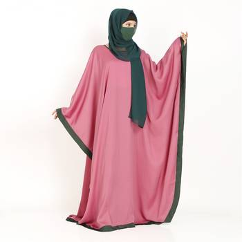 Nida Kaftan Abaya With Contrast Border 1