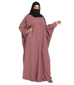 Front Open Kaftan Abaya With Matching Buttons