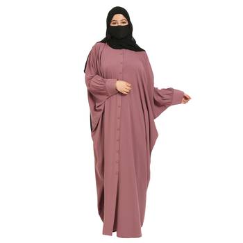 Front Open Kaftan Abaya With Matching Buttons 2