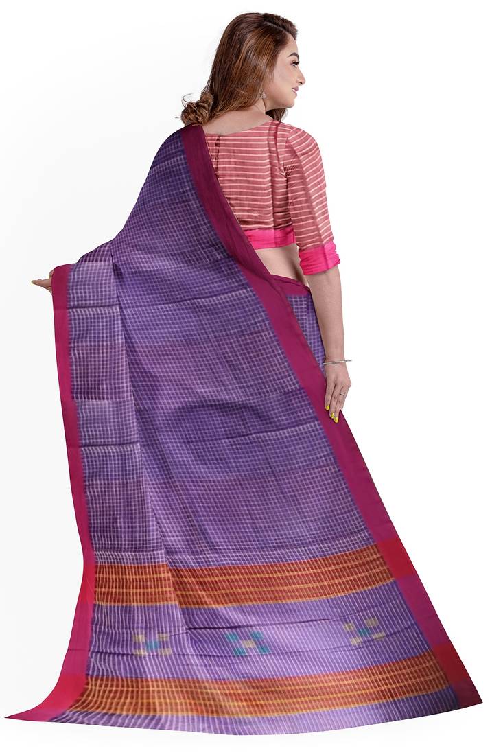 purple woven cotton saree with blouse
