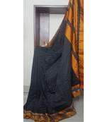 Chukki ilkal cotton blend saree with traditional ilkal border