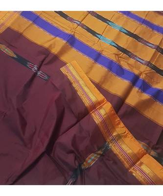 Pochampalli ilkal cotton blended saree with running blouse 2