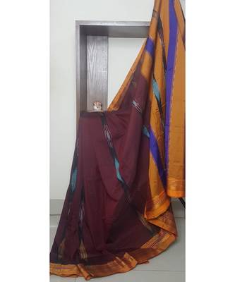 Pochampalli ilkal cotton blended saree with running blouse 3