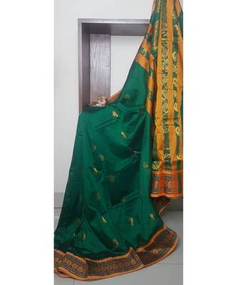 Traditional south cotton saree with running blouse 1