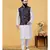multicolor silk plain stitched   kurta & pyjama with  coat