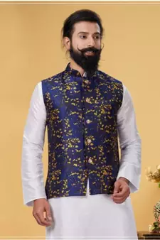 multicolor silk plain stitched   kurta & pyjama with  coat