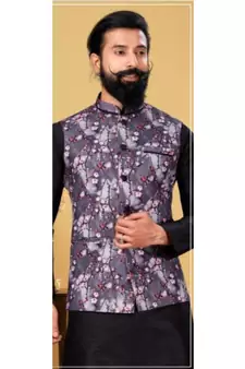 multicolor silk plain stitched   kurta & pyjama with  coat