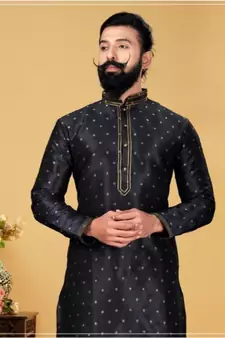 multicolor silk plain stitched kurta with pyjama with stole
