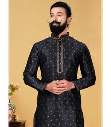 multicolor silk plain stitched kurta with pyjama with stole