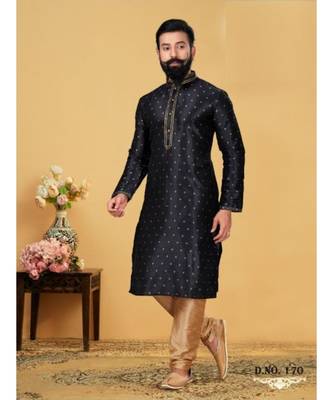 multicolor silk plain stitched kurta with pyjama with stole 1