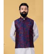 multicolor silk Printed stitched   Waist Coat