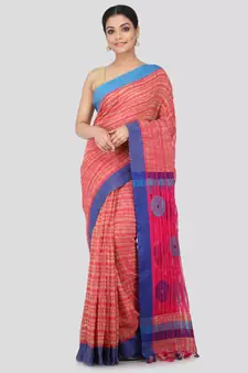 multicolor cotton silk hand woven   saree