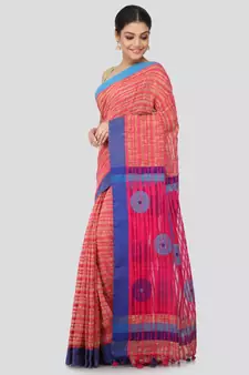 multicolor cotton silk hand woven   saree