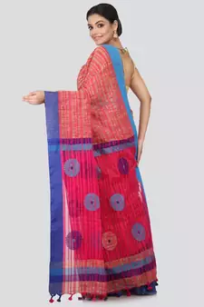 multicolor cotton silk hand woven   saree