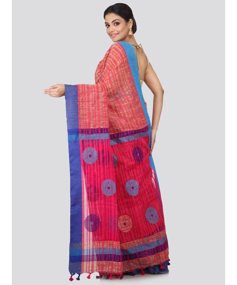 multicolor cotton silk hand woven   saree