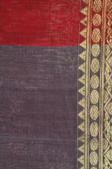 Grey khadi hand woven   saree