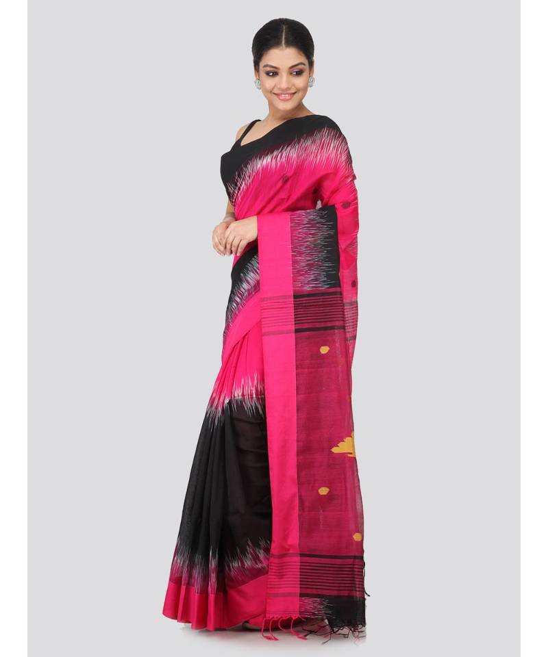 multicolor cotton silk hand woven   saree