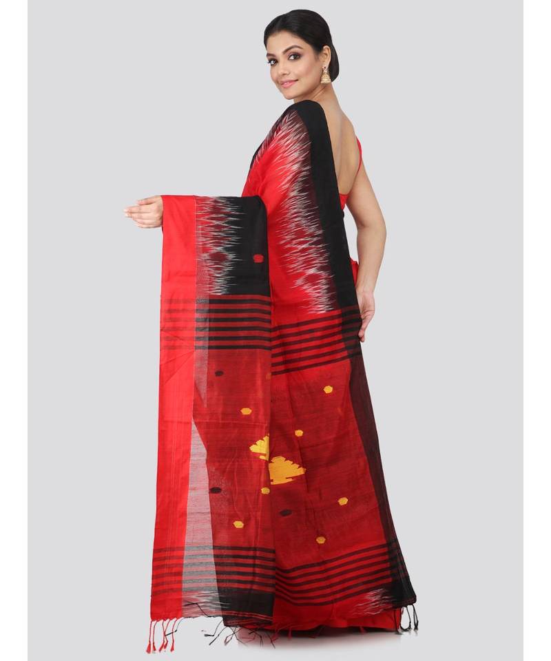 multicolor cotton silk hand woven   saree