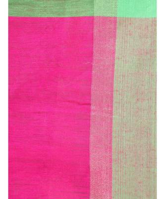 Pink cotton silk hand woven   saree 4