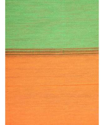 Orange cotton silk hand woven   saree 4
