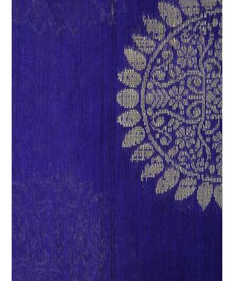 Blue cotton silk hand woven   saree 4