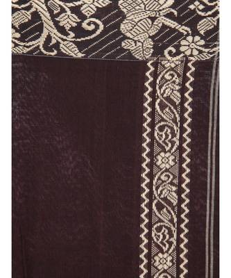 Brown cotton hand woven   saree 4