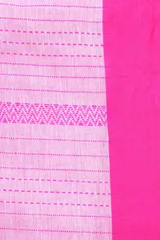 Pink cotton hand woven   saree