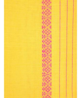 Yellow Cotton Hand Woven Bengal Handloom Saree 4
