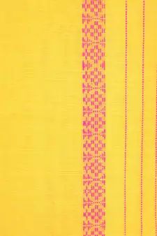 Yellow Cotton Hand Woven Bengal Handloom Saree