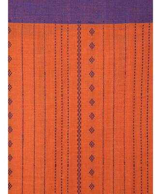 Brown cotton hand woven   saree 4